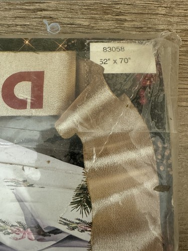 Bucilla Christmas Tablecloth Embroidery Kit 52 x 70” White Doves Holly Vintage - Picture 8 of 17