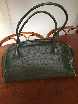 DAMEN DESIGNER TASCHE PEDRO DEL HIERRO GRÜNES GENARBTES LEDER 2 SCHULTER-RIEMEN