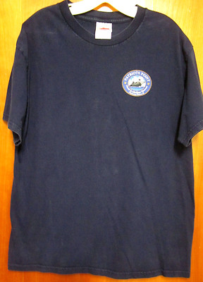 PATRIOT's POINT lrg T shirt Naval Maritime Museum SC beat-up tee