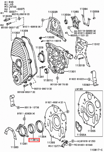 Genuine Hilux LN170 LN167 LN166 LN165 2L 3L 5L Rear Main Oil Crankshaft Seal - Picture 8 of 20