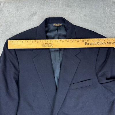 Brooks Brothers Brooksease Mens 45 Wool Suit Jacket Navy Blazer