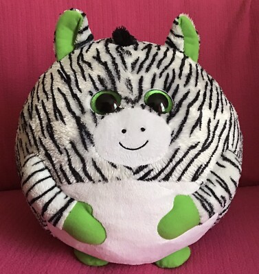 Ty Oasis Zebra Beanie Ballz Large 14” x 12” Soft Plush Toy Cushion
