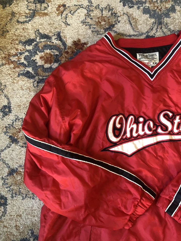 Ohio State Steve & Barry's 夹克男式 2XL 红色 OSU 套衫衬里风衣 — 第 3/4 张图片