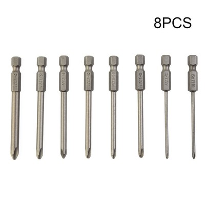 FTVOGUE 8-teiliges Bitset – Lange Magnetische Kreuzschlitzschraubendreher-Bits, 75 Mm, 1/4 Zoll Sechskant