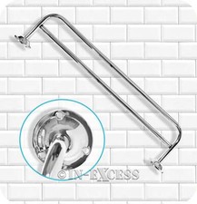 Metlex Carlton Bathroom Fixed End Double Towel Rail 24" Chrome Finish ACT269A24C