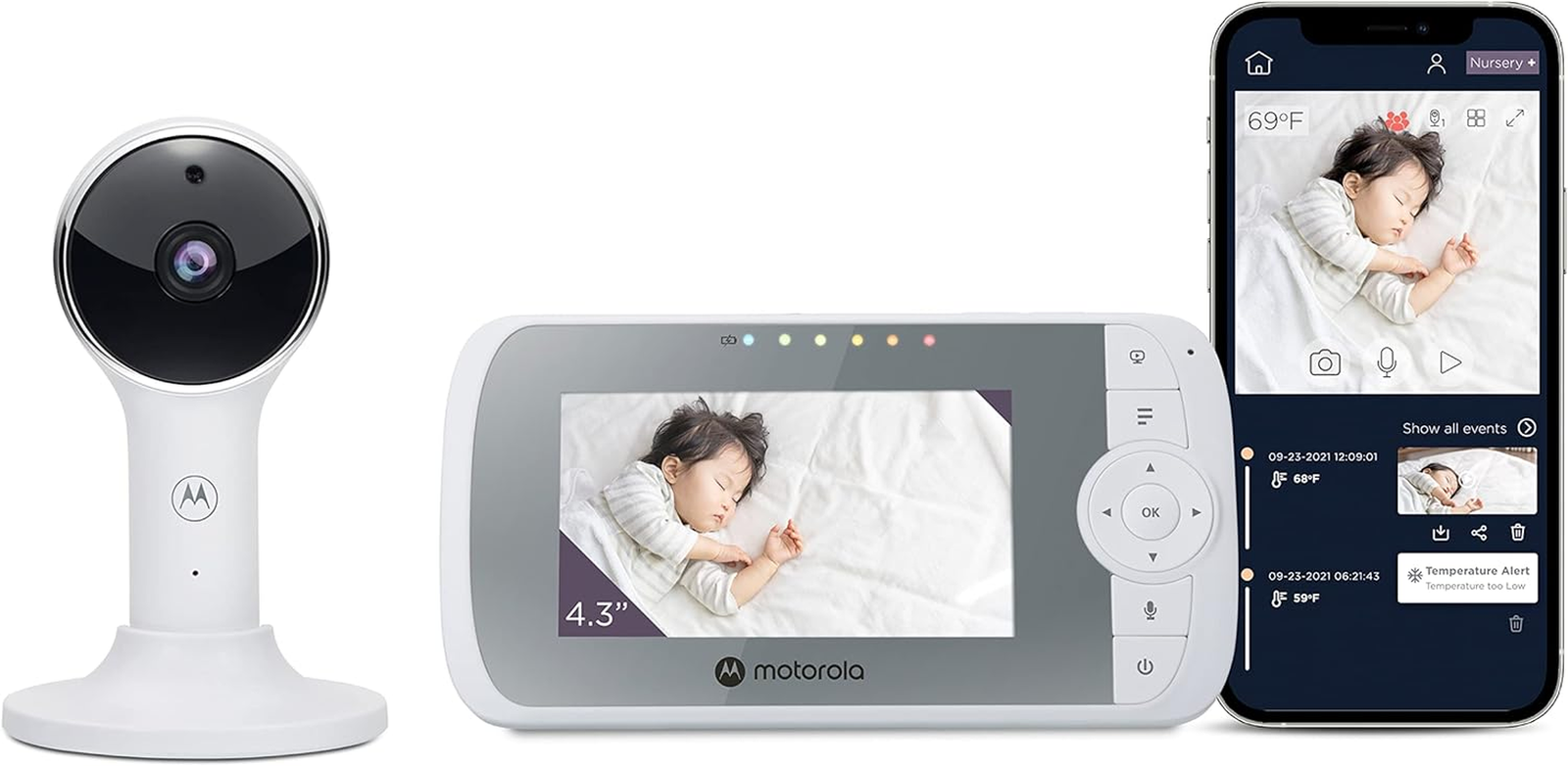 VM64 Baby Monitor with 1080P HD Camera 4.3 Screen WiFi and 2-Way Audio US Only-image