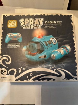 Play on the water remote control toy for kids spray gasboat waterproof.