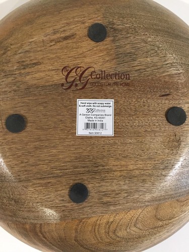GG Collection Charcoal Mango Wood And Enamel Bowl - Picture 7 of 7