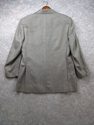 belvest × barneys newyork jacket gray Barneys New York Suit Jacket Mens 52 Gray Silk Wool Blend Blazer