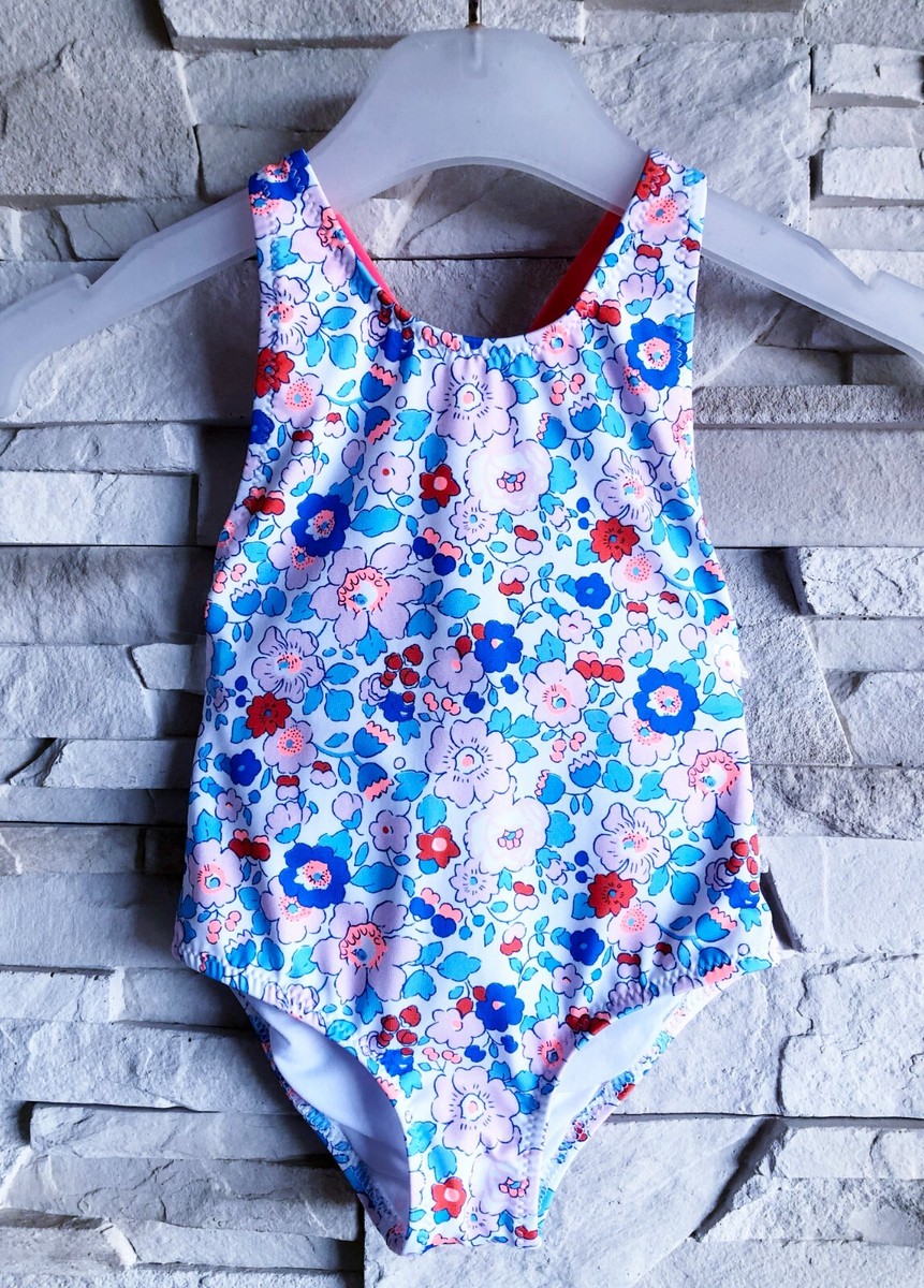 JACADI NEW MAILLOT DE BAIN BÉBÉ FILLE MOTIF LIBERTY, VOLANT