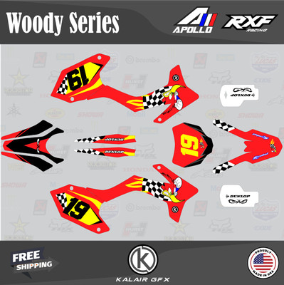 Graphics Kit for Apollo RXF Freeride 150 190 Woody - RED