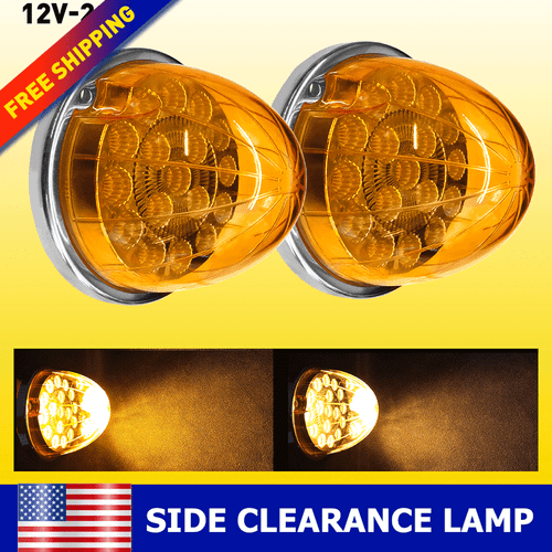 12V Watermelon LED Lights 19 SMD Super Amber Blue Side Marker Turn Signal Chrome - Picture 21 of 24