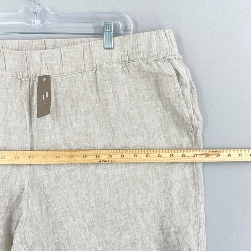 NWT Pure J.Jill Linen Wide Leg Crop Pants Plus Size 3X Sand Pull On Pockets - Picture 7 of 13