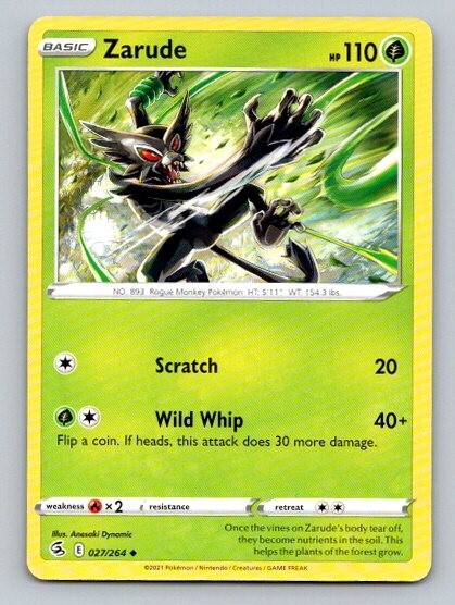 2021 Pokemon Card Fusion Strike Zarude 27/264