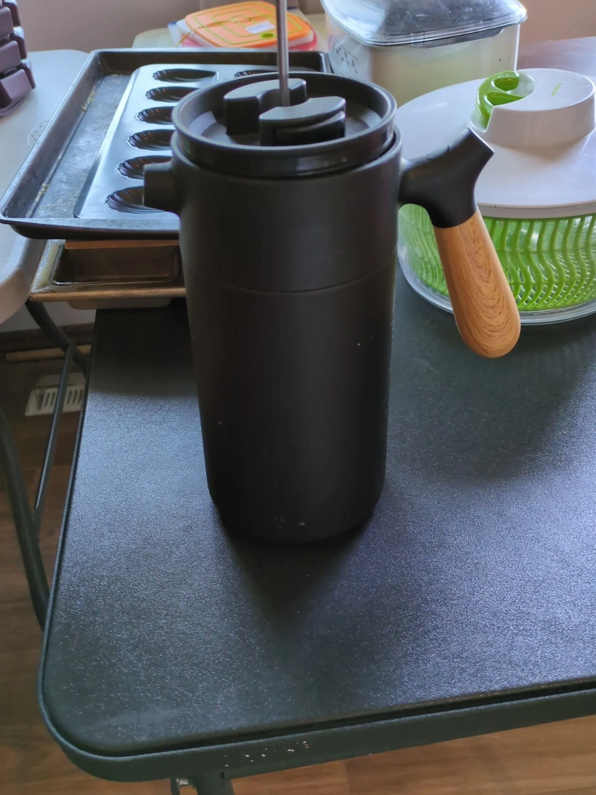 French Press Stainless Steel 32ounce Thermal Coffee And Tea Maker blk casaWare