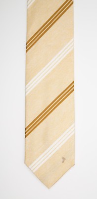 Versace Collection Yellow White Brown Silk Tie CR39SEA8632 Color 0005