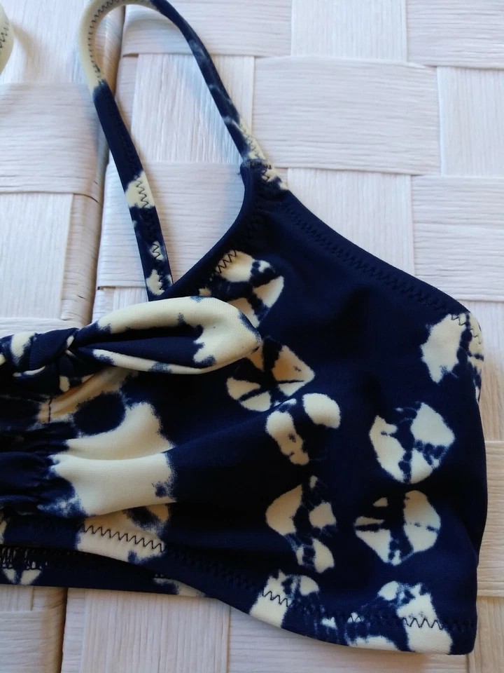 Top de bikini traje de baño azul marino marfil talla 4-5 Crewcuts para niñas Foto 2 de 4