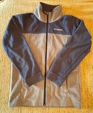 Columbia Boys Jacket Sportswear Dotswarm Omni-Heat Full Zip Blue/ Gray Size M