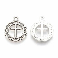 925 Sterling silver 20" necklace SMALL charm RELIGIOUS CHRISTIAN CROSS female