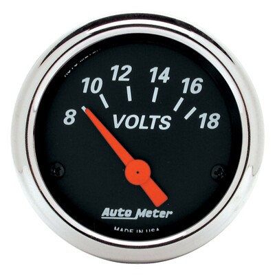 AutoMeter 2-1/16'' Air Core Designer Black 8-18V Voltmeter 1483