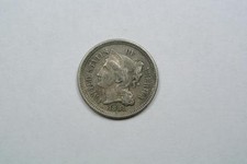 1881 3, Three Cent Nickel Coin, XF Condition  - C4184