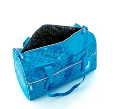 Justice Cracked Holographic Duffle Bag Adjustable Blue Color.