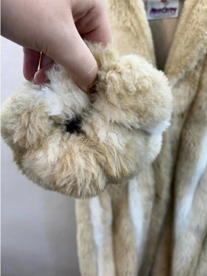 Abrigo de piel sintética Monterey Fashions para mujer talla 16 crema largo completo vintage  Foto 3 de 4