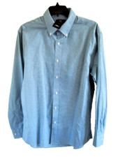 Mens Dockers Dress Shirt Blue Plaid Size Medium NEW