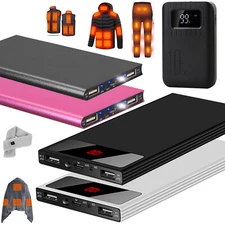 20000mAh Charger Power Bank Battery Backup for Heated Vest Heat Jacket Gloves