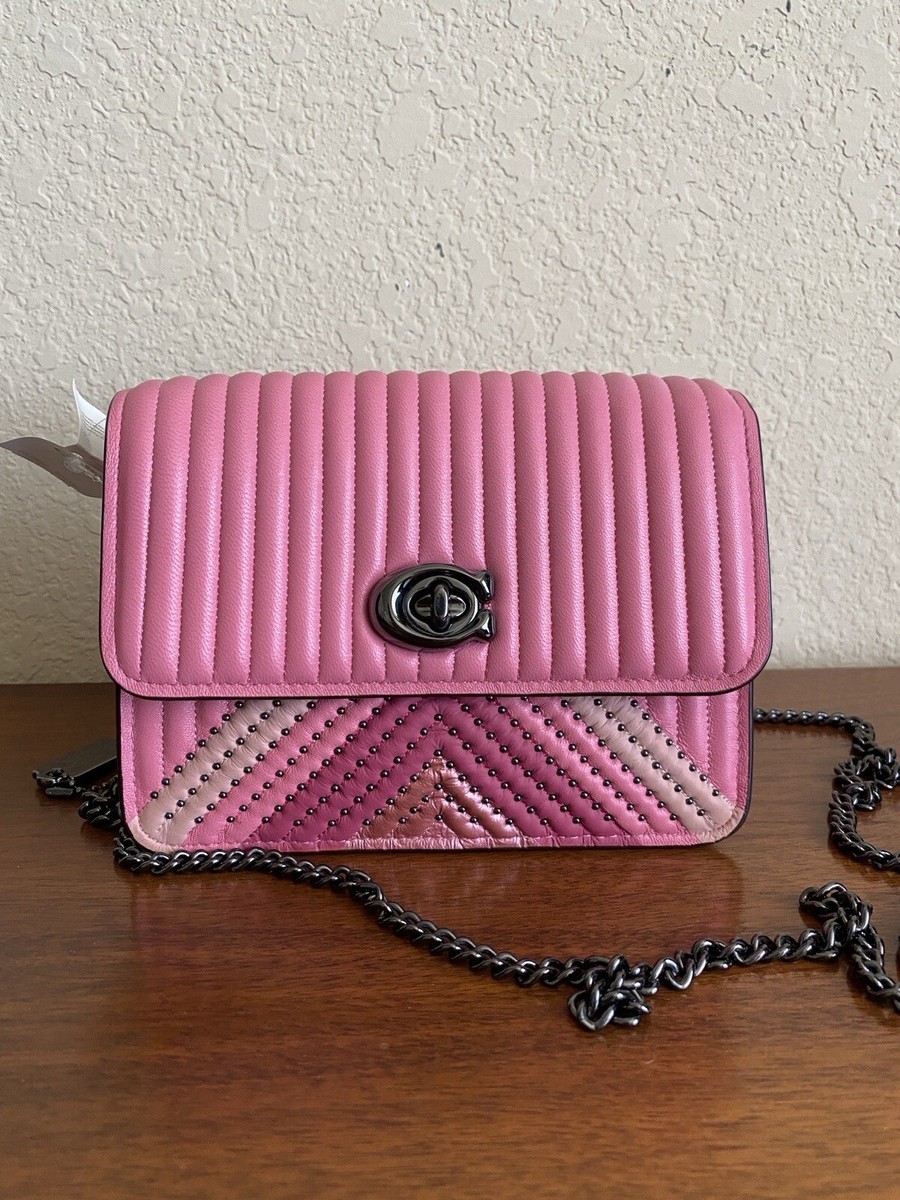 Coach Bowery Crossbody With Colorblock Quilting And Rivets 26863 Coach Bowery Crossbody With Colorblock Quilting And Rivets 26863