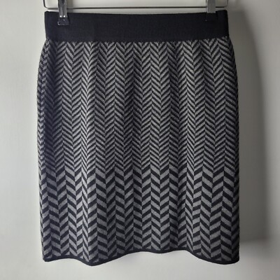 Kenar Damen Größe S schwarz grau Chevron Strick Stretch Rock Freizeit Karriere Smart