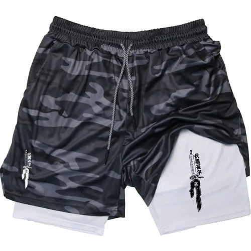 Performance Shorts Anime Jujutsu Kaisen Print Short schnelltrocknend atmungsaktiv Training