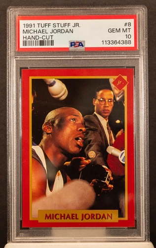 113364388 Michael Jordan 1991 Tuff Stuff Jr 8 Hand-Cut PSA 10 HOF POP 7