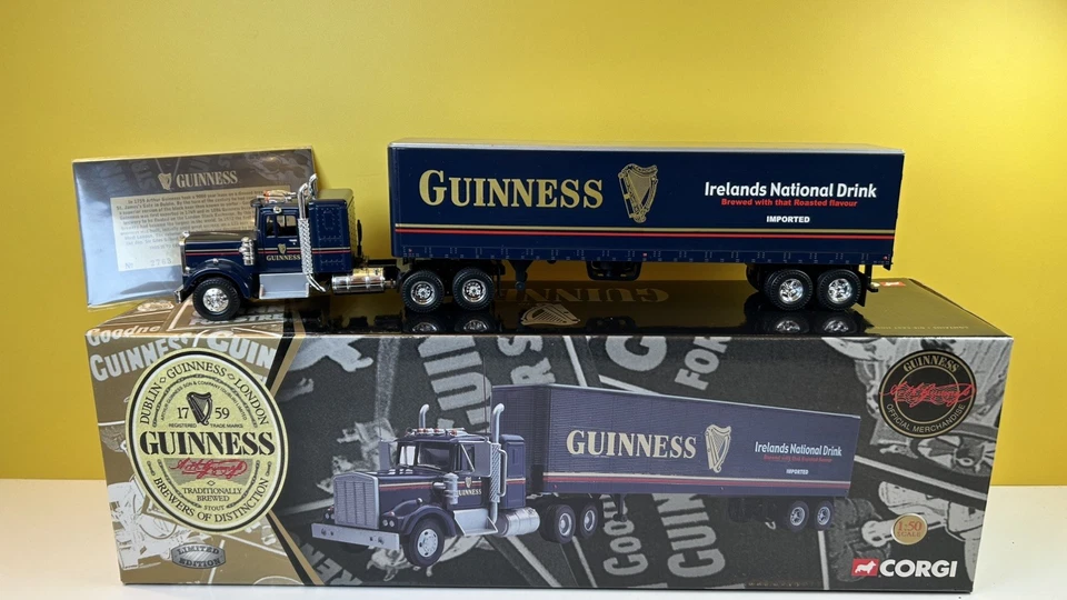 CORGI 55801 1:50 KENWORTH T925 WITH SEMI BOX TRAILER - GUINESS / LOVELY MIB - Image 3 of 4