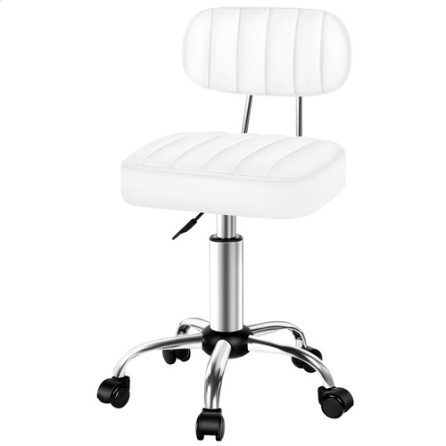 ALFORDSON Salon Stool Backrest Swivel Barber Hair Dress Chair Lina White - Picture 11 of 11