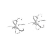 2 Pairs 6 Claws Stud Post Blanks 925 Sterling Silver Handmade Post Earring fi...