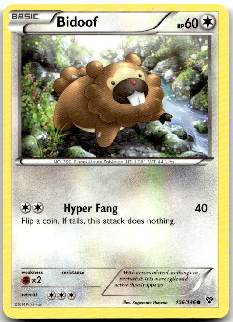 Bidoof 106/146 Common XY Pokemon Lightly Played