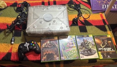 Microsoft Xbox Crystal Konsole (Transluzent) Original X Box OG getestet funktioniert