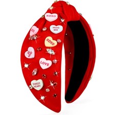 Valentine s Day Headbands for Trendy Valentine Heart Headbands, Red Knotted H...