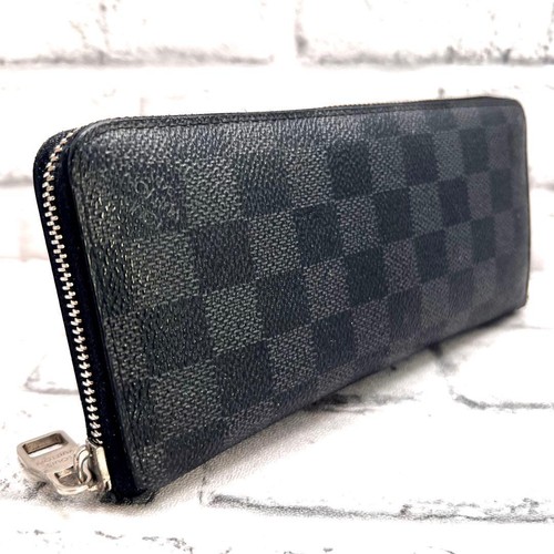 Louis Vuitton Damier Graphite Wallet Organizer Black W20cm Used From Japan