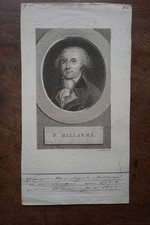 FRANCOIS RENE MALLARME (1755-1831). PORTRAIT ENGRAVING 18th century FRENCH POLITICS