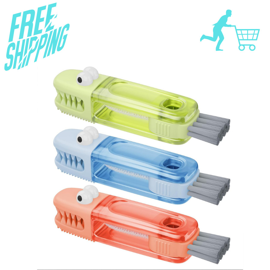 3 in 1 Cup Lid Gap Cleaning Brush Set, Multifunctional Bottl