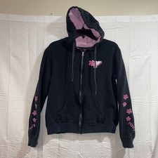 Roxy Black Hooded Jacket Large Junior Pink Ac...