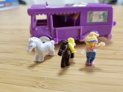 Polly Pocket Bluebird 1994 Pferdetransporter Komplett mit Figuren Vintage