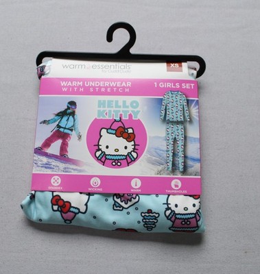 Cuddl Duds X Hello Kitty Girl's Warm Essentials Underwear EH6 Aqua Size XS NWT