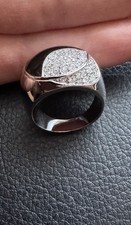 Genuine Swarovski Ring, Rhodium Plated, size L /60 