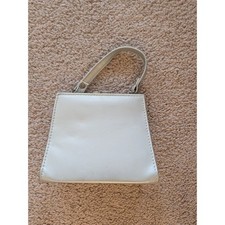 Borsa da sera vintage argento metallizzato mini manico superiore telaio chiusura bacio Y2K