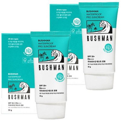 BUSHMAN Water Resistant Sunblock SPF50+ Daily Skin Care Cream 50g 2Pcs New