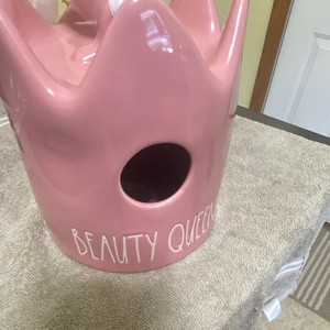 Rae Dunn Artisan Collection Pink Ceramic Hanging Bird House "BEAUTY QUEEN"