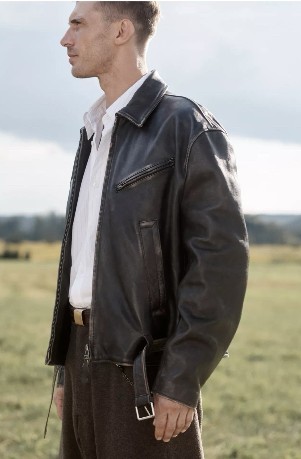 Zara Limited Edition Belted Leather Jacket(XL) image 3